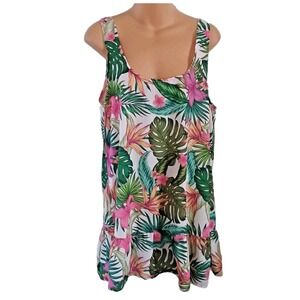 Hurley Floral Tropical Beachy Cover Up Dress Womens L Relaxed Soft Girl